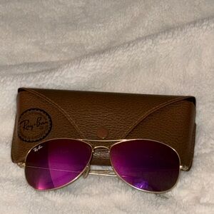 Ray-Ban Pink Lense Aviator Sunglasses